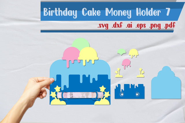 Birthday Cake Money Holder Layered 7 3D Paper zafrans studio 
