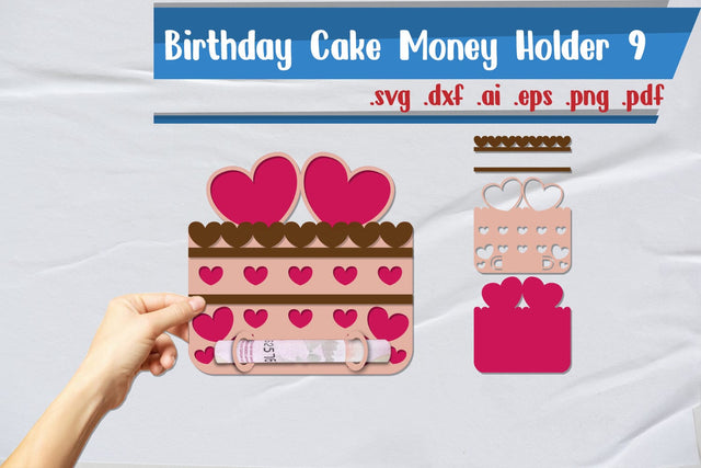Birthday Cake Money Holder Layered 9 3D Paper zafrans studio 