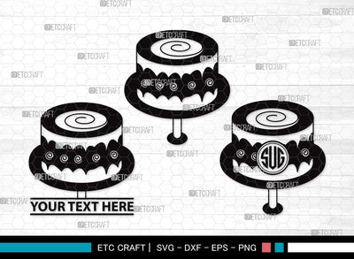 Birthday Cake Monogram SVG Cut File | Birthday Cake Svg | Cupcake Svg | candle Svg | Anniversary Cake Svg | Birthday Cake Clipart SVG ETC Craft 