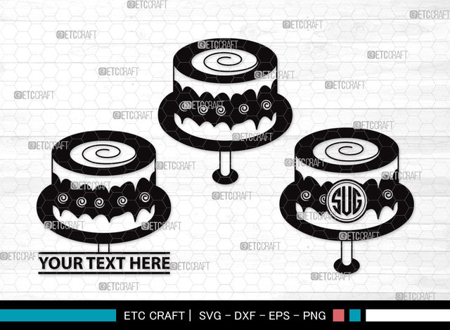 Birthday Cake Monogram SVG Cut File | Birthday Cake Svg | Cupcake Svg | candle Svg | Anniversary Cake Svg | Birthday Cake Clipart SVG ETC Craft 