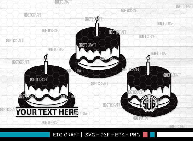 Birthday Cake Monogram SVG Cut File | Birthday Cake Svg | Cupcake Svg | candle Svg | Anniversary Cake Svg | Birthday Cake Clipart SVG ETC Craft 