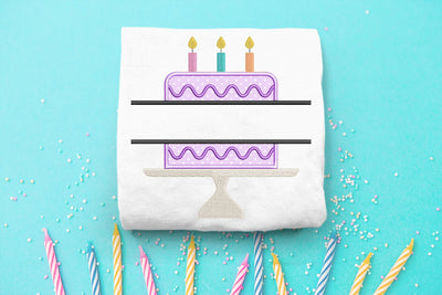 Birthday Cake on Cake Stand Split Applique Embroidery Embroidery/Applique DESIGNS Designed by Geeks 