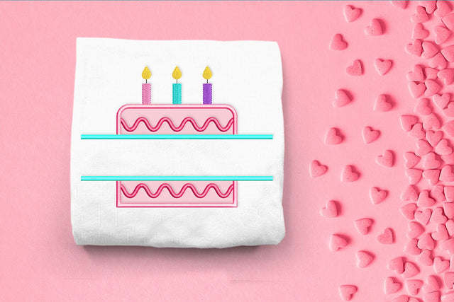 Birthday Cake Split Applique Embroidery Embroidery/Applique DESIGNS Designed by Geeks 
