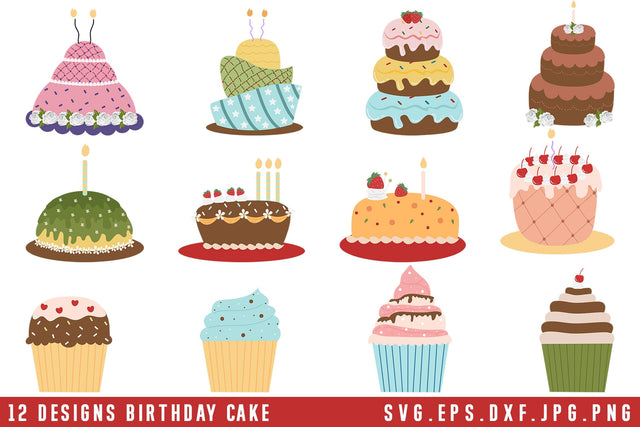 Birthday Cake SVG Bundle SVG dapiyupi store 