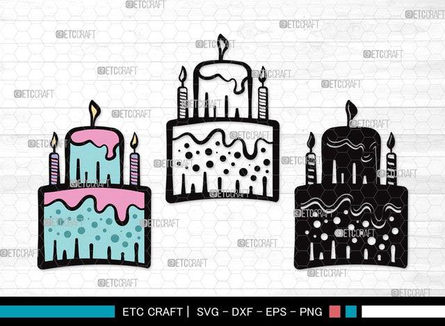Birthday Cake SVG Cut File | Birthday Cake Svg | Cupcake Svg | candle Svg | Anniversary Cake Svg | Birthday Cake Clipart SVG ETC Craft 