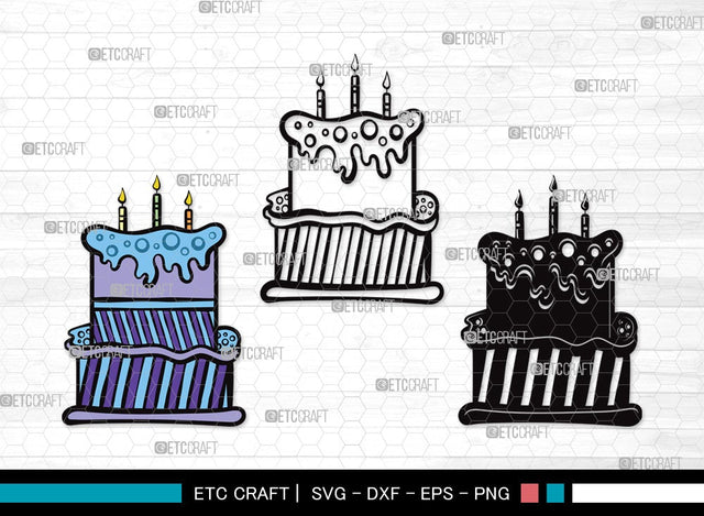 Birthday Cake SVG Cut File | Birthday Cake Svg | Cupcake Svg | candle Svg | Anniversary Cake Svg | Birthday Cake Clipart SVG ETC Craft 