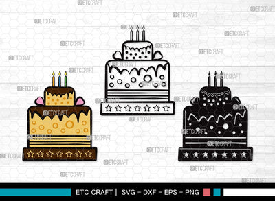 Birthday Cake SVG Cut File | Birthday Cake Svg | Cupcake Svg | candle Svg | Anniversary Cake Svg | Birthday Cake Clipart SVG ETC Craft 