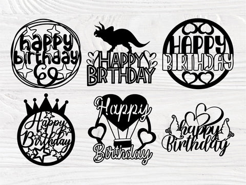 Birthday Cake Topper SVG, Happy Birthday Svg SVG TonisArtStudio 