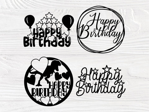 Birthday Cake Topper SVG, Happy Birthday Svg SVG TonisArtStudio 