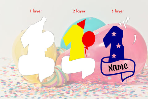 Birthday cake topper svg / one year old first birthday svg SVG Angelina Semenova 