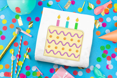 Birthday Cake with Candles Applique Embroidery Embroidery/Applique DESIGNS Designed by Geeks 