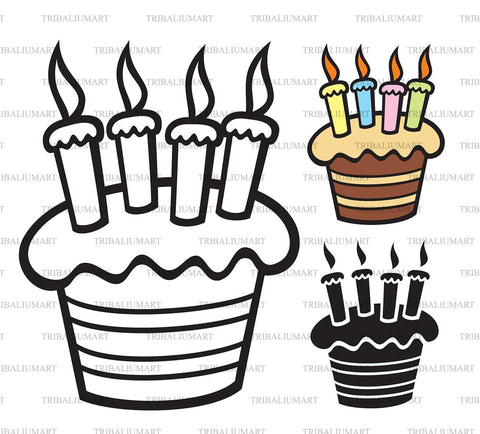 Birthday cake with candles SVG TribaliumArtSF 