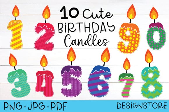 birthday candles bundle SVG designstore 