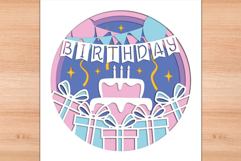 Birthday Card - 3D Layered Paper Cut SVG 11 SVG Slim Studio 