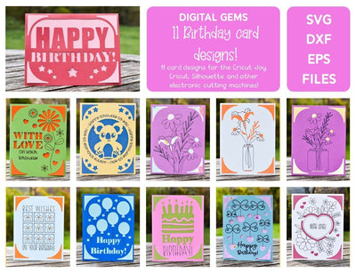 Birthday card bundle SVG Digital Gems 