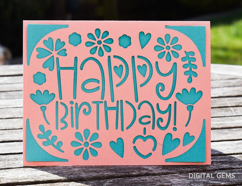 Birthday Card. Cricut Joy design SVG Digital Gems 