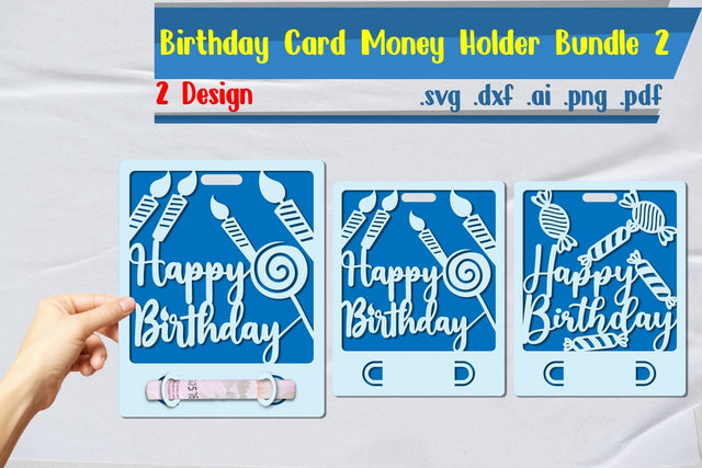 Birthday Card Money Holder Bundle 2 3D Paper zafrans studio 