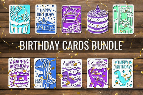 Birthday Card Papercut SVG Bundle SVG SvgOcean 