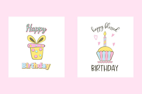 Birthday Card PNG. Greeting Cards. Happy Birthday Clipart. SVG Olga Terlyanskaya 