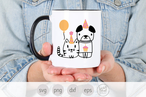 Birthday Cat and Dog Svg, Cat Svg, Dog Svg SVG Lynda M Metcalf 