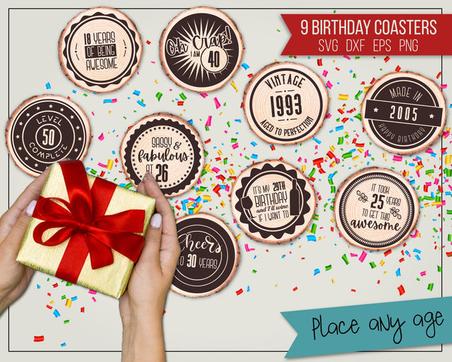 Birthday coaster quotes SVG Boertiek 