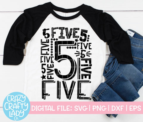 Birthday Collage SVG Cut File Bundle (1-5) SVG Crazy Crafty Lady Co. 
