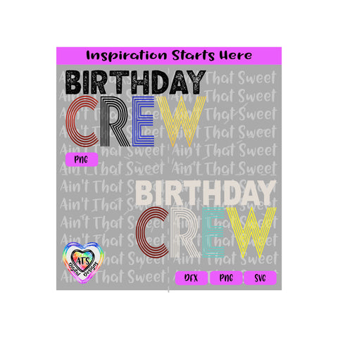 Birthday Crew | Vintage 1974 | Five Line Font - Transparent PNG SVG DXF - Silhouette, Cricut, ScanNCut SVG Aint That Sweet 