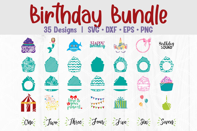 Birthday Cut File Bundle SVG SavanasDesign 