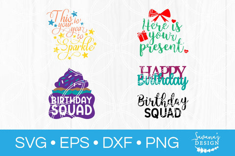 Birthday Cut File Bundle SVG SavanasDesign 
