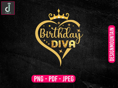 Birthday diva png design, Birthday Png, Birthday Sublimation, Birthday Bundle design Sublimation Alihossainbd 
