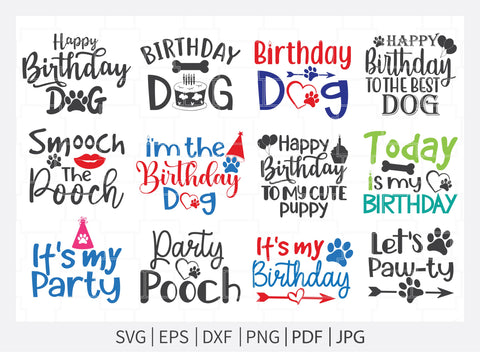 Birthday Dog svg, Birthday Dog Bandana, Dog Birthday svg, Funny Dog Bandana svg, Dog Life svg, Dog Bandana SVG Bundle, Dog Mom, Dog png, Dog jpg, Dog dxf SVG Dinvect 