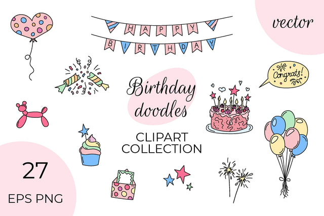 Birthday doodles PNG Clipart | Vector illustrations Sublimation AnnaViolet_store 
