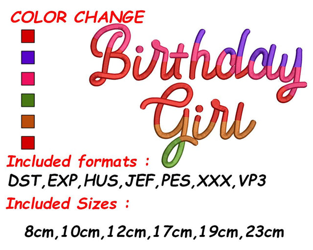 Birthday Embroidery, Baby Girl Embroidery, Baby Happy Birthday, First Birthday Gift, Birthday Download Embroidery/Applique DESIGNS SVG Digital Designer 
