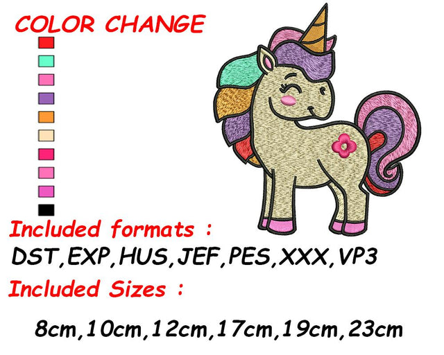 Birthday Embroidery, Unicorn Design, Horse Rainbow, Unicorn Gifts, Reading Pillow, Embroidery for Kids, Magic Unicorn Embroidery/Applique DESIGNS SVG Digital Designer 