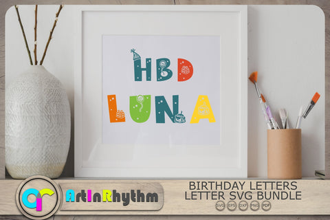 Birthday Font Svg, Birthday Alphabet Letters Svg, Birthday Svg, Party Letters Svg SVG Artinrhythm shop 