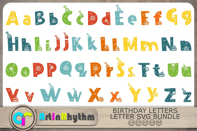 Birthday Font Svg, Birthday Alphabet Letters Svg, Birthday Svg, Party Letters Svg SVG Artinrhythm shop 