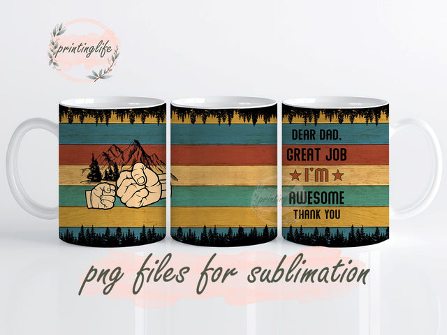 Birthday Gifts for Dad From Daughter Son, Mug For Men, Christmas Gifts for Men Dad Papa Grandpa Uncle Stepdad Mug Wrap Sublimation PrintingLife 