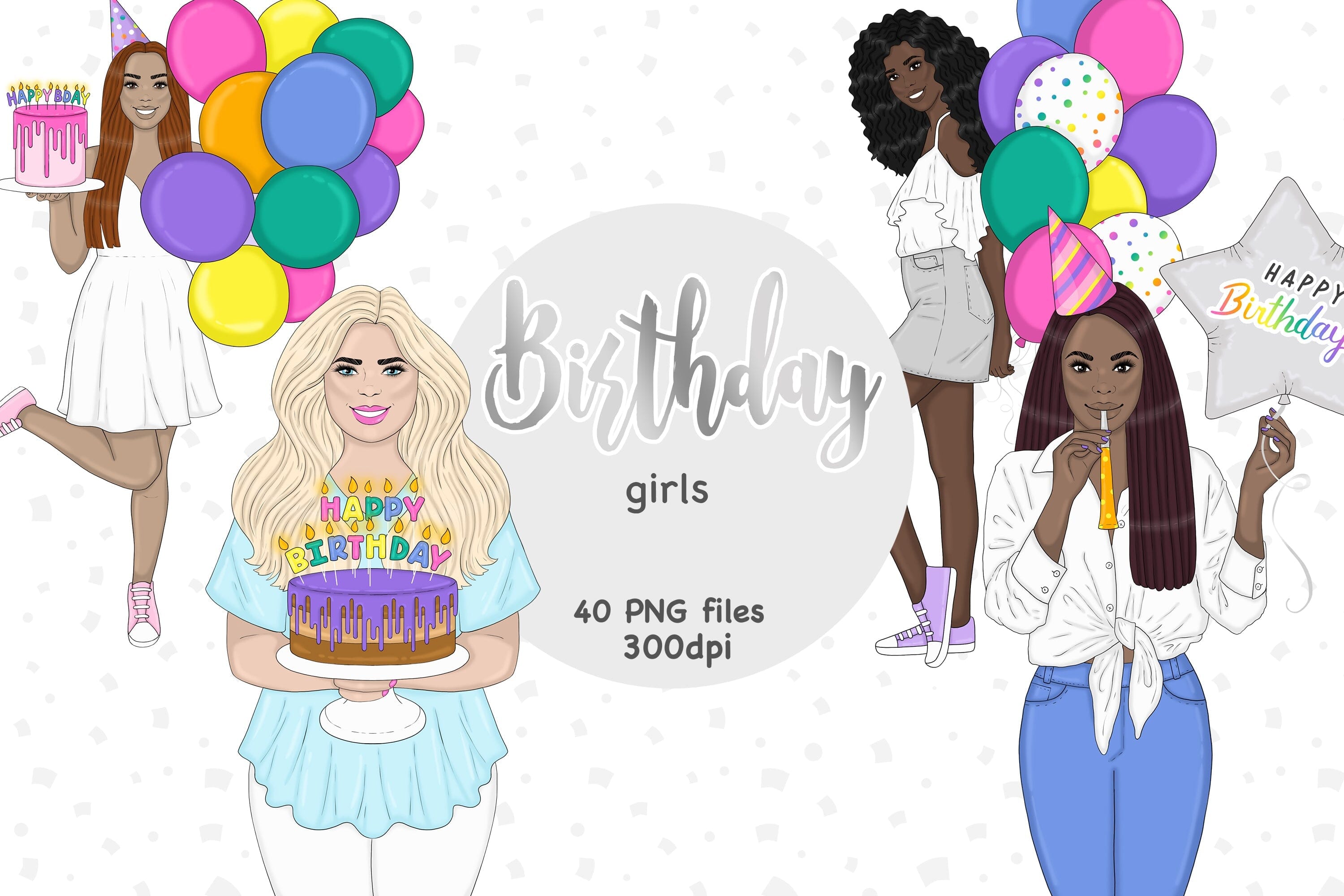 Birthday Girl SVG, Glamorous Birthday SVG, Happy Birthday Girl SVG,  Birthday Party, Cut File, Silhouette, Cricut