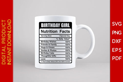 Birthday Girl Nutrition Facts SVG PNG PDF Cut File SVG Creativedesigntee 