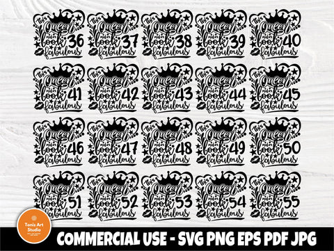 Birthday Girl SVG, 36th to 55th Birthday Queen Svg SVG TonisArtStudio 