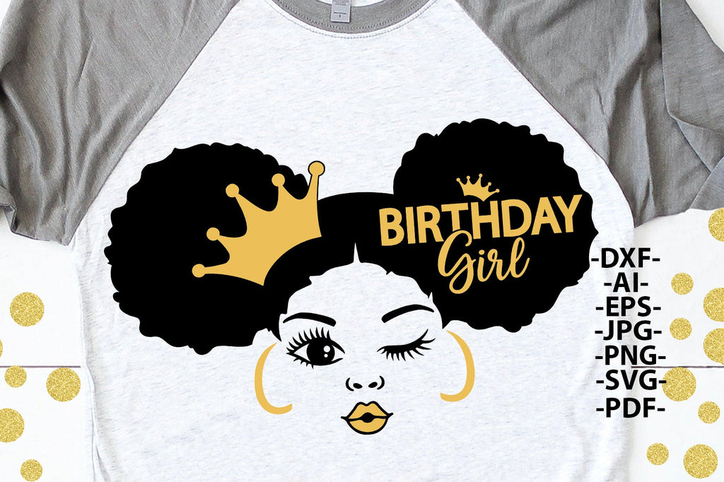 Birthday girl Svg, Black Girl Svg, Crown, Princess Svg, Gift fot black ...