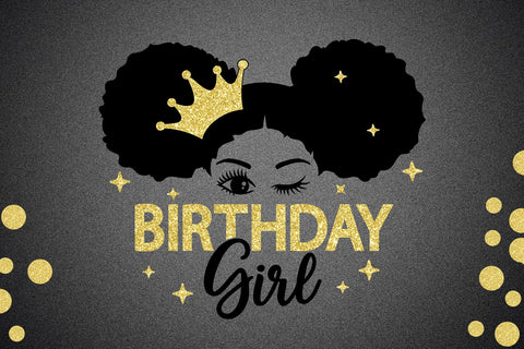 Birthday Girl Svg, Black Princess Girl, Crown, Birthday Princess, Black Girl Svg, Puff Hair, Melanin Queen, Black Girl Magic, Glitter Png, Svg Cut Files SVG 1uniqueminute 