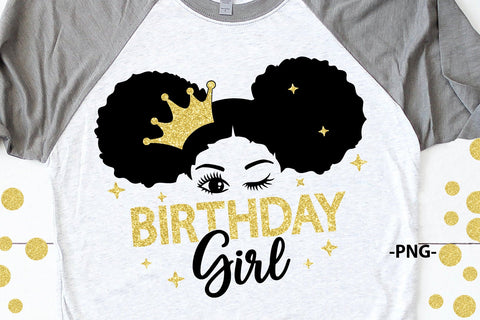 Birthday Girl Svg, Black Princess Girl, Crown, Birthday Princess, Black Girl Svg, Puff Hair, Melanin Queen, Black Girl Magic, Glitter Png, Svg Cut Files SVG 1uniqueminute 