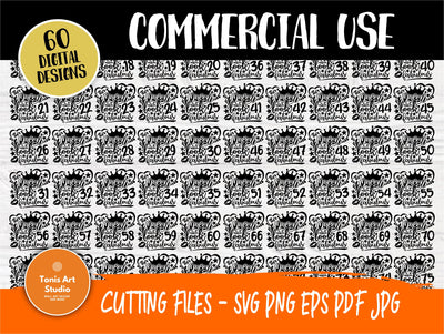 Birthday Girl SVG Bundle, Queen Svg, 16th to 75th SVG TonisArtStudio 