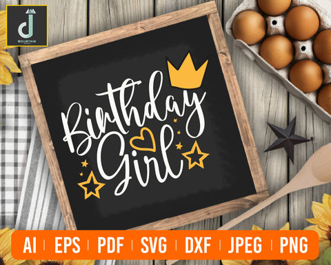 Birthday Girl Svg, Cute Princess Birthday SVG Alihossainbd 