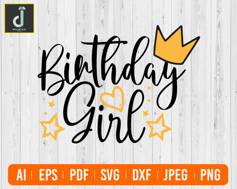 Birthday Girl Svg, Cute Princess Birthday SVG Alihossainbd 
