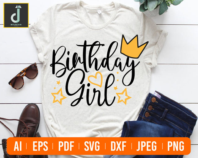 Birthday Girl Svg, Cute Princess Birthday SVG Alihossainbd 