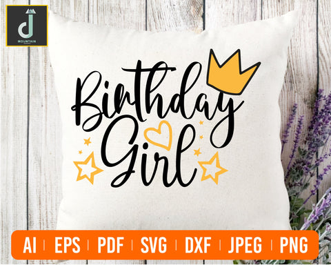 Birthday Girl Svg, Cute Princess Birthday SVG Alihossainbd 