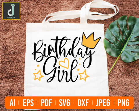 Birthday Girl Svg, Cute Princess Birthday SVG Alihossainbd 