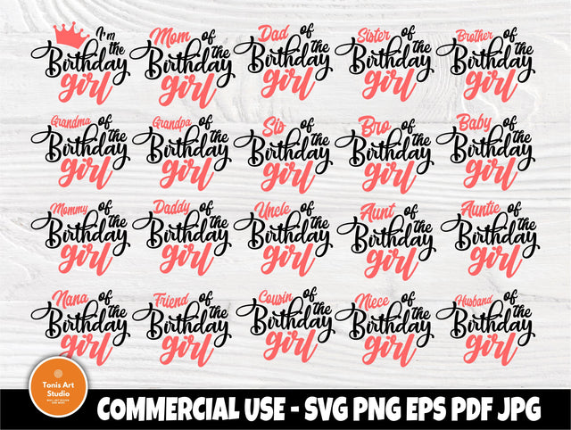 Birthday Girl SVG, Family Quotes, Birthday Squad SVG TonisArtStudio 